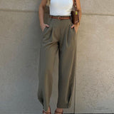 Elegance | High-Waist Pantalon met Plooien en Tapered Fit