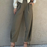 Elegance | High-Waist Pantalon met Plooien en Tapered Fit
