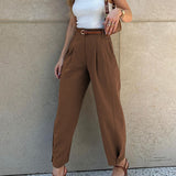 Elegance | High-Waist Pantalon met Plooien en Tapered Fit