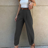 Elegance | High-Waist Pantalon met Plooien en Tapered Fit