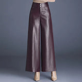 Sara | Elegante Wide-Leg Broek van Luxe Kunstleer
