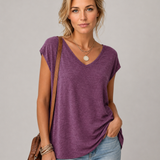 Lila – Shirt met V hals voor Dames