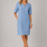 Daria – jurk met opengewerkt patroon en strikdetail mouwen voor dames