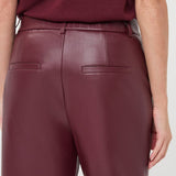 Bordeaux | Luxe Wide-Leg Broek in Leatherlook