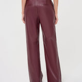Bordeaux | Luxe Wide-Leg Broek in Leatherlook