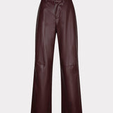 Bordeaux | Luxe Wide-Leg Broek in Leatherlook