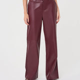 Bordeaux | Luxe Wide-Leg Broek in Leatherlook